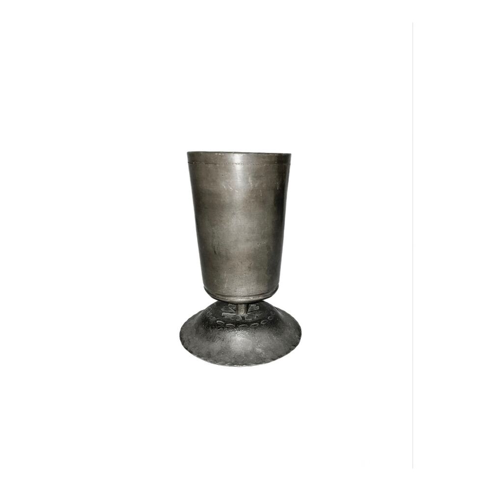 Vintage Gunnar Englund Visby Sweden Handmade Pewter Footed Goblet Chalice